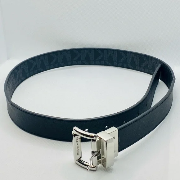 Michael Kors Black leather belt silver buckle EUC Michael Kors Black leather belt silver buckle EUC  main image 2